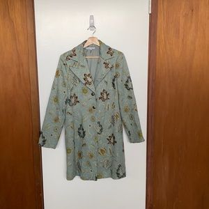 CAbi Tapestry Coat with velvet belt/scarf